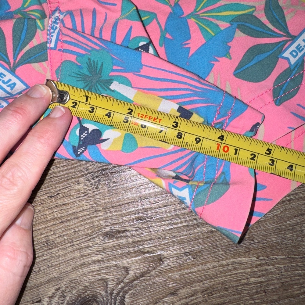 Party Pants Tropical Parrot Beer Print Swim Trunks Mens Small Pink - Picture 4 of 5